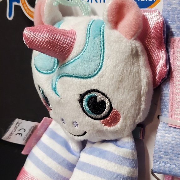 BooginHead Plush PaciPal & PaciGrip Universal Pacifier Holder Set Unicorn Clip - Picture 4 of 5